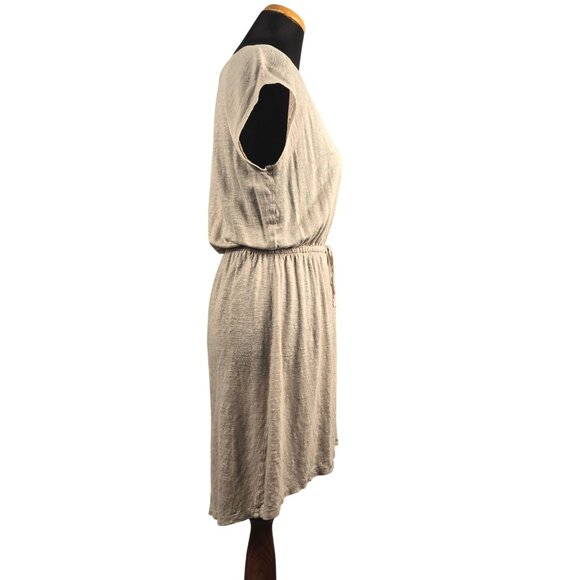 Cynthia Rowley Beige 100% Linen High Low Midi Dress Size XS - Picture 3 of 4